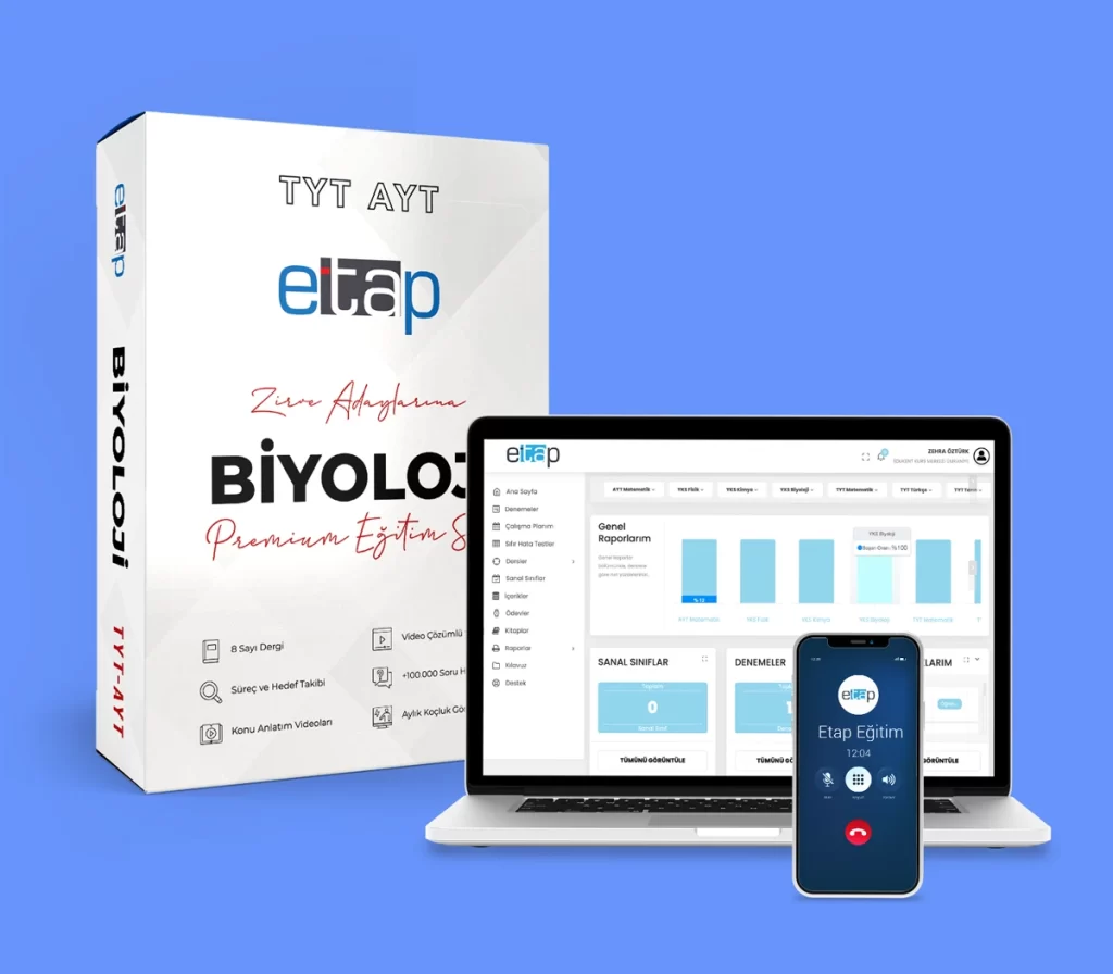 Etap Yayınları Dijital Platform ve Birebir Koçluk Destekli TYT AYT YKS Biyoloji Branş Eğitim Seti